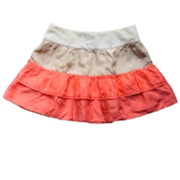 See By Chloé Silk Ruffled orange beige cream Skirt size 4 - Picture 8 of 10